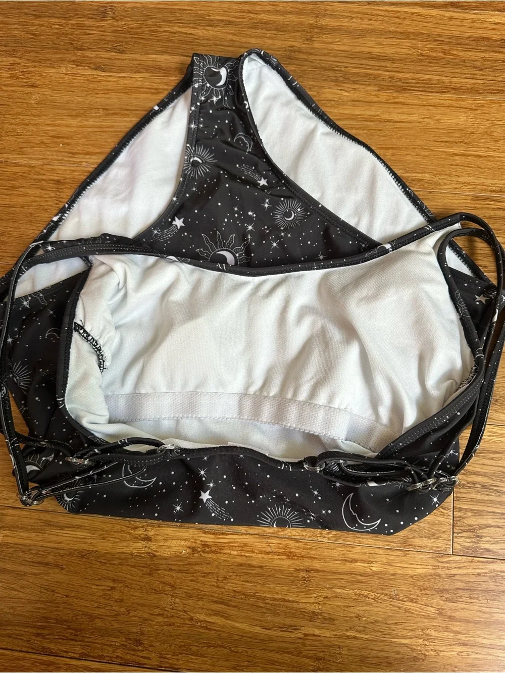 CELESTIAL MOON & STARS Women Large‎ Rave Festival Whimsical One Piece Swimsuit